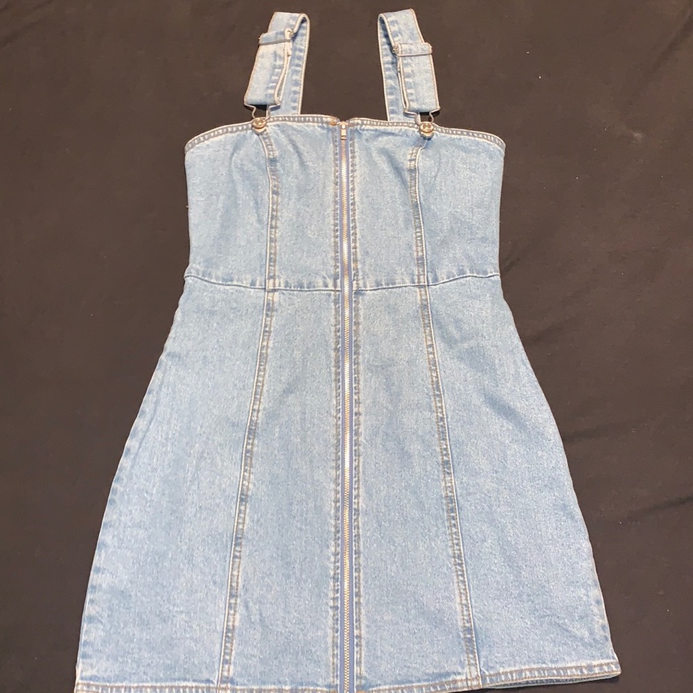 Zip front overall Denim Dress